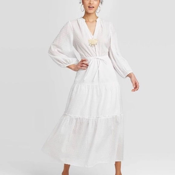 Nwt A New Day Long Sleeve Tiered White 